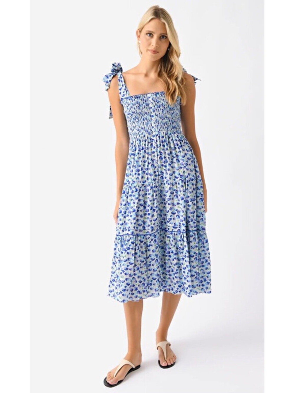 Poupette St Barth Floral Smocked Triny Long Dress